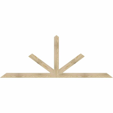 Ekena Millwork Saratoga Rough Sawn Timber Gable Bracket, Douglas Fir, 96"W x 36"H x 2"D x 4"F, 9/12 Pitch GBW096X36X0204SAR00RDF